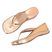 Women Partywear Stone Embellished V Strap Wedge Slippers (W-RST-079-SULTAN)