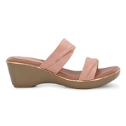 Women Double Strap Wedge Sandals – Casual & Office Wear (W-RST-082-PEACH)