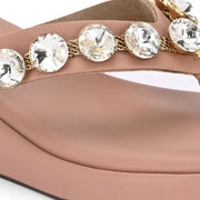 Women Peach Embellished Platform Sandals – Festive & Ethnic Wear (W-RST-086-PEACH)
