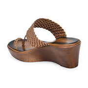 Women Braided Wedge Heel Slip-On Sandals (W-RST-103-ANTIQUE)