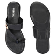 Women Black Daily Wear Flats (W-RST-105-BLACK)