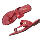 Women Maroon Daily Wear Flats (W-RST-105-MAROON)