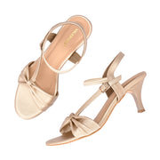 Women Elegant Bow Detail Stiletto Sandals (W-RST-116-GOLD)