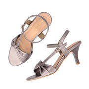 Women Elegant Bow Detail Stiletto Sandals (W-RST-116-GUNMETAL)
