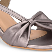 Women Elegant Bow Detail Stiletto Sandals (W-RST-116-GUNMETAL)