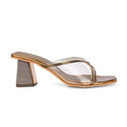 Women Clear Strap Block Heel Sandal (W-RST-120-ANTIQUE)
