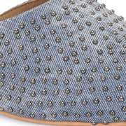 Women Blue Embellished Closed-Toe Mules (W-RST-122-BLUE)