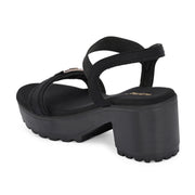 Women Urban Chunky Block Heel Sandal (W-RST-128-BLACK)