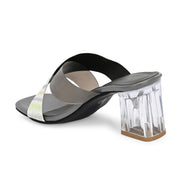 Women Cross Strap Block Heels (W-SHI-111-GREY)