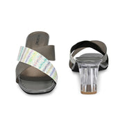 Women Cross Strap Block Heels (W-SHI-111-GREY)