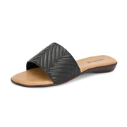 Women Quilted Daily Wear Flats (W-SHI-119-BLACK)