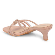 Women Knot Strap Kitten Heels (W-SHI-120-ROSEGOLD)