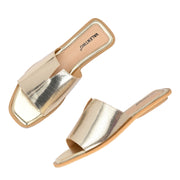 Women Contemporary Comfort Slides (W-SHI-121-GOLD)