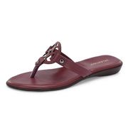 Women Cherry Daily Wear Flats (W-SHI-123-CHERRY)