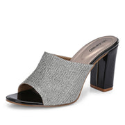 Women Slip-on Block Heel (W-SHI-73-GUNMETAL)