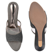 Women Slip-On Wedge Heels (W-SHI-74-GUNMETAL)
