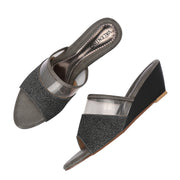Women Slip-On Wedge Heels (W-SHI-74-GUNMETAL)