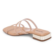 Women Triple Strap Ethnic Flats (W-SHI-83-GOLD)