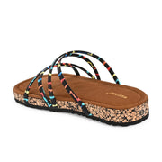 Women Colorful Strap Sandals - Premium Collection (W-UV-01-BLACK-MULTI)