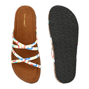 Women Colorful Strap Sandals - Premium Collection (W-UV-01-WHITE-MULTI)