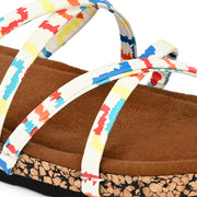 Women Colorful Strap Sandals - Premium Collection (W-UV-01-WHITE-MULTI)