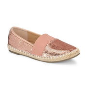 Women RoseGold Sequin Espadrilles Loafers (W-V1-19-ROSEGOLD)
