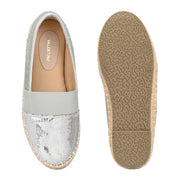 Women Silver Sequin Espadrilles Loafers (W-V1-19-SILVER)