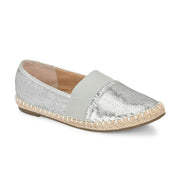 Women Silver Sequin Espadrilles Loafers (W-V1-19-SILVER)