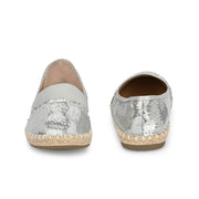 Women Silver Sequin Espadrilles Loafers (W-V1-19-SILVER)