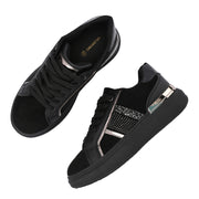 Women Chunky Lace-Up Sneakers (W-VI-21-BLACK)