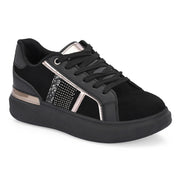 Women Chunky Lace-Up Sneakers (W-VI-21-BLACK)