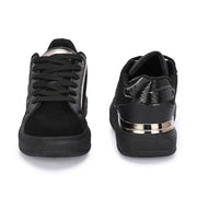 Women Chunky Lace-Up Sneakers (W-VI-21-BLACK)