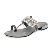 Women Stylish Grey Jeweled Flats (W-VI-23-GREY)