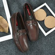 Men Premium Leather Brown Slip On Loafer (V-Class-11-Brown)