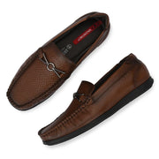 Men Premium Leather Mocca Slip On Loafer (V-Class-41-Mocca)