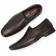 Men Premium Leather Brown Slip-On Formal Shoes (Stanley-20)