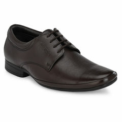 Men Premium Leather Brown Lace-Up Formal Derby Shoes (Stanley-70)