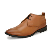 Men Premium Leather Teak Lace-Up Formal Derby Shoes (Secular-75-Teak)