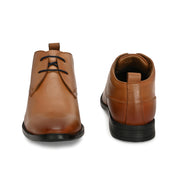 Men Premium Leather Teak Lace-Up Formal Derby Shoes (Secular-75-Teak)