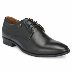 Men Premium Leather Black Lace-Up Formal Derby Shoes (UFO-51)