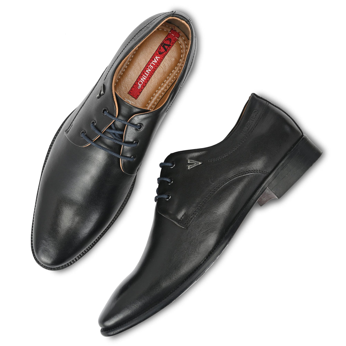 Men Premium Leather Black Lace-Up Formal Derby Shoes (UFO-51)