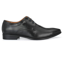 Men Premium Leather Black Lace-Up Formal Derby Shoes (UFO-51)