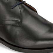 Men Premium Leather Black Lace-Up Formal Derby Shoes (Secular-75-Black)