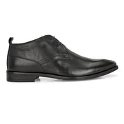 Men Premium Leather Black Lace-Up Formal Derby Shoes (Secular-75-Black)