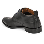 Men Premium Leather Black Lace-Up Formal Derby Shoes (Secular-75-Black)