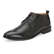 Men Premium Leather Black Lace-Up Formal Derby Shoes (Secular-75-Black)