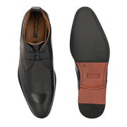 Men Premium Leather Black Lace-Up Formal Derby Shoes (Secular-75-Black)