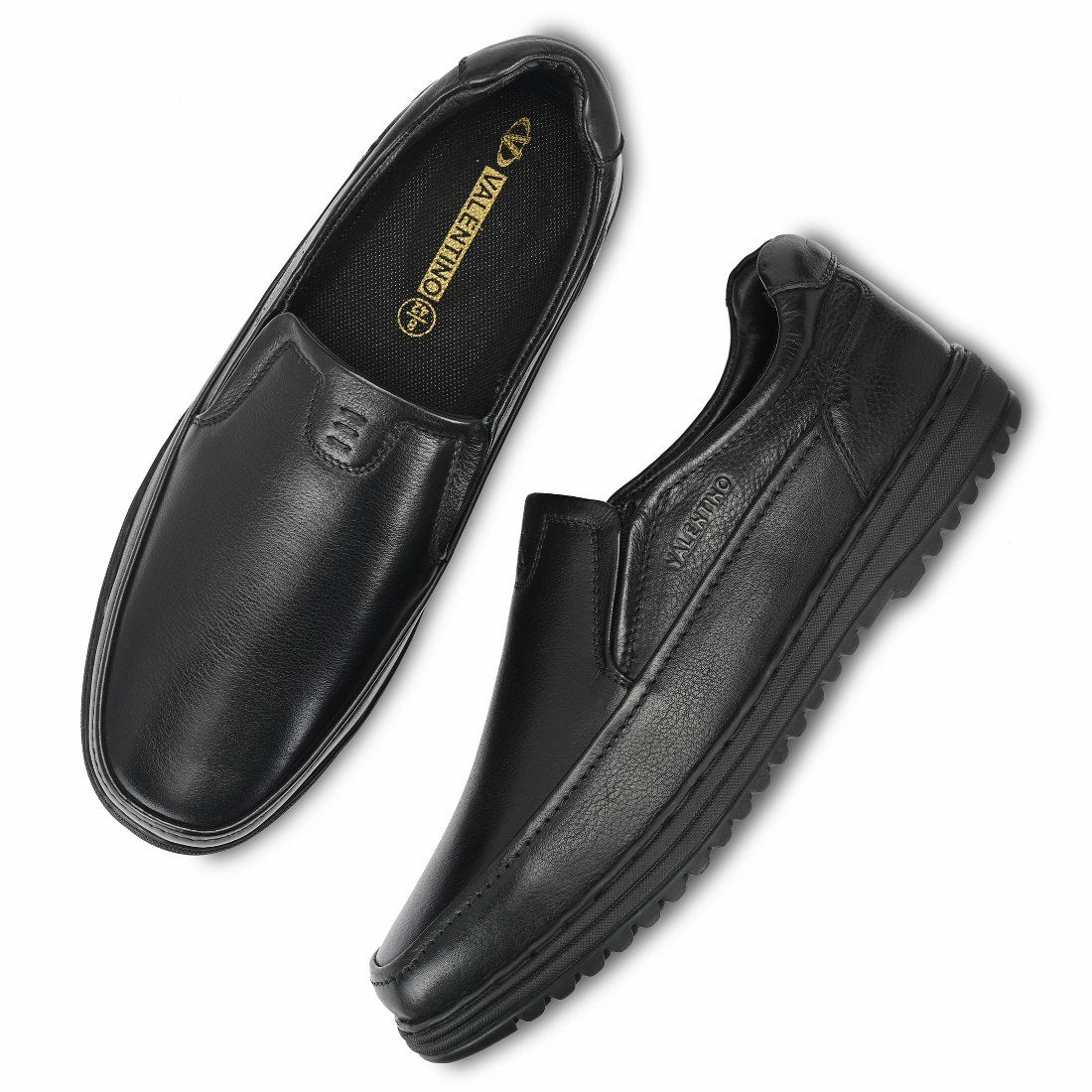 Men Premium Leather Black Slip-On Formal Shoes (Fit-01)