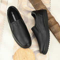 FIT-01 MEN LEATHER BLACK FORMAL SLIP ON MOCCASSINS