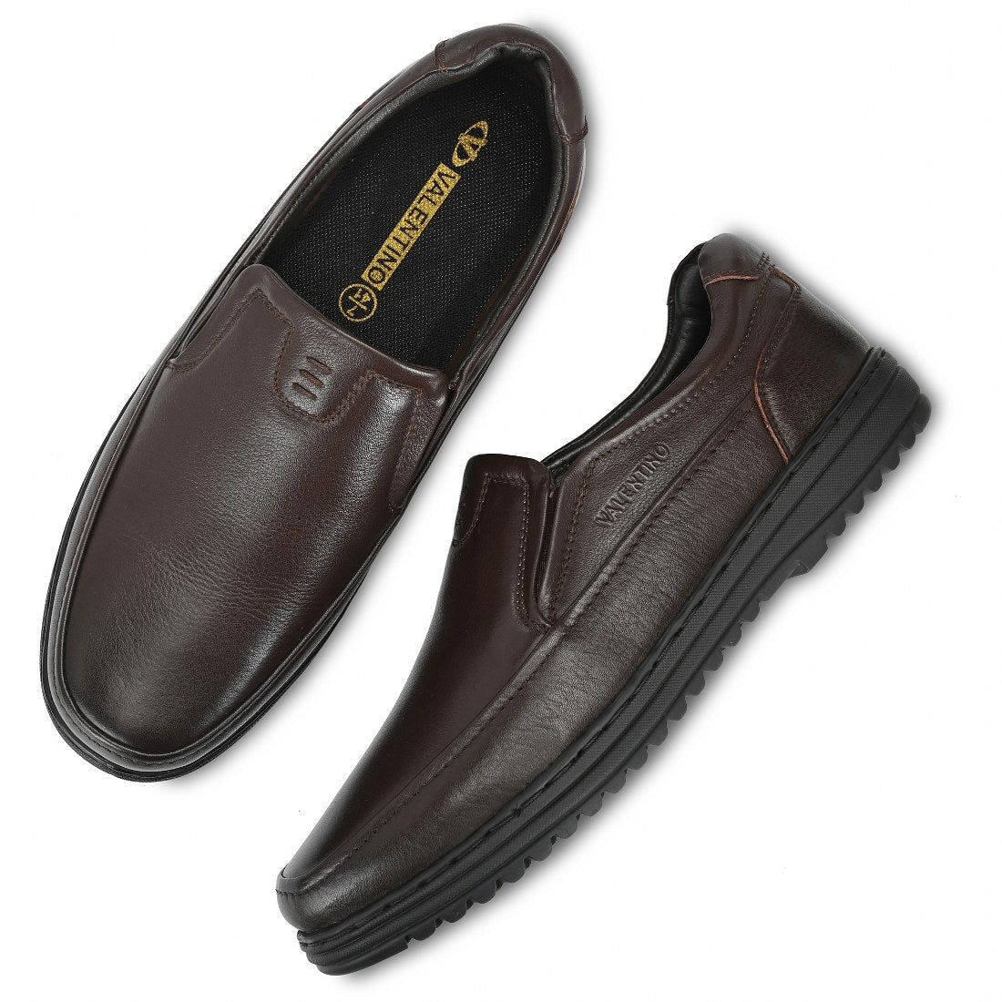 Men Premium Leather Brown Slip-On Formal Shoes (Fit-01)